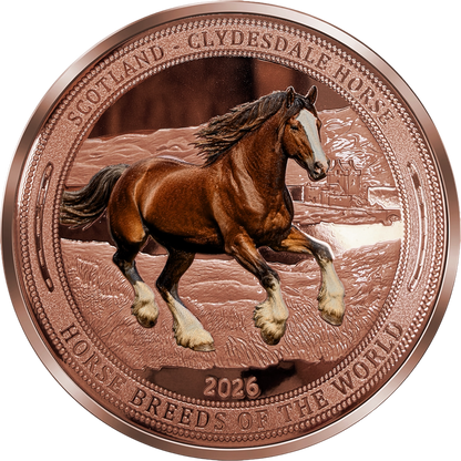 2026 Liberia Clydesdale Horse 5 oz Copper Medal (07/03)