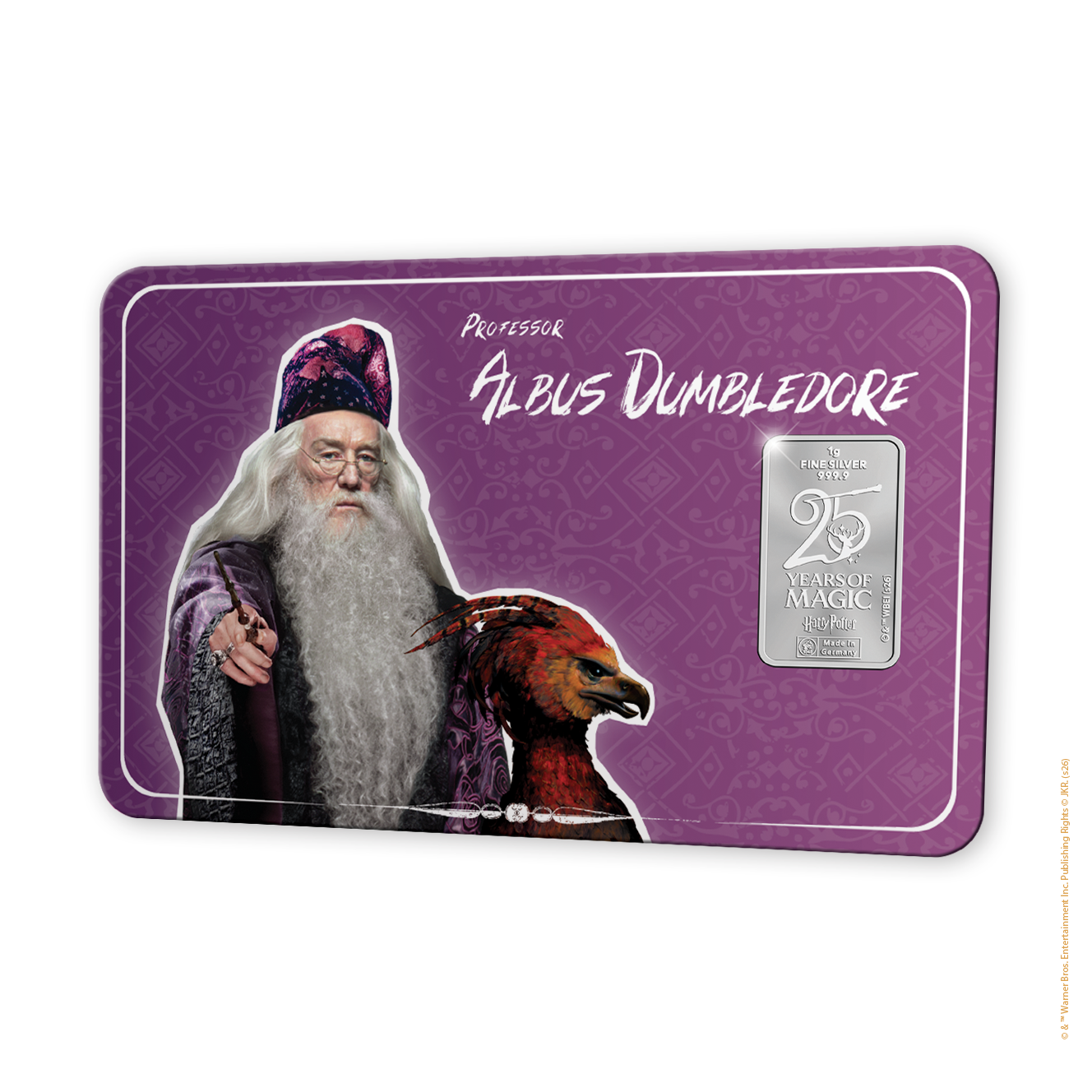 2026 Royal Dutch Mint Harry Potter - Albus Dumbledore 1g Silver Bar in Card (08/11)