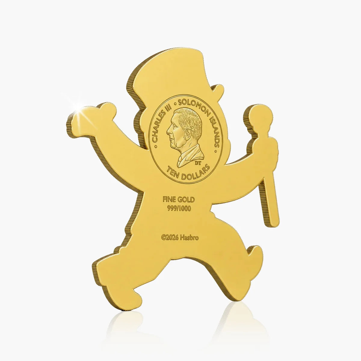 2026 Solomon Islands Monopoly Man Shaped 1/1000 oz Gold Coin in Card