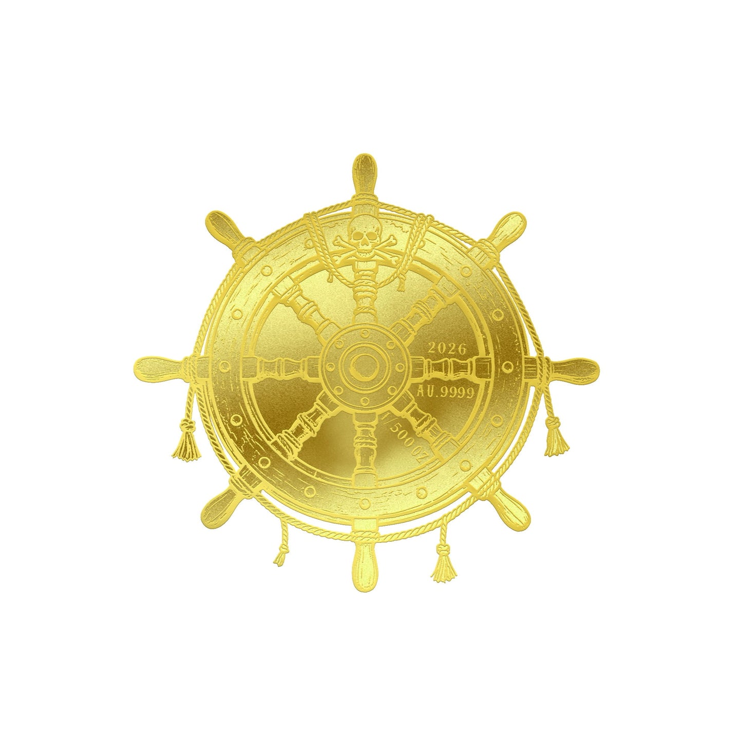 2026 Pirate Ship Shaped 1/500 oz Gold Medal in Card (07/13)