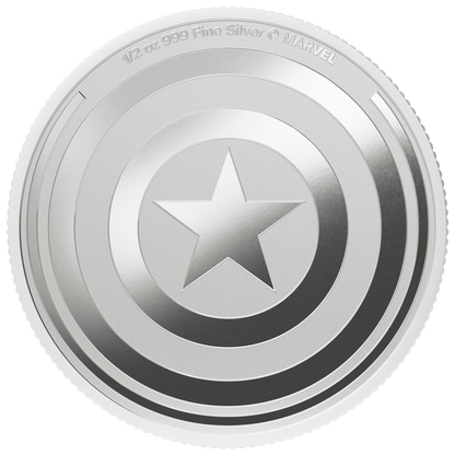 Estimate: 2026 Niue Captain America's Shield BU 1/2 oz Silver Coin
