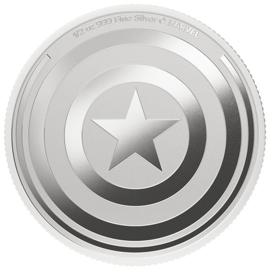Estimate: 2026 Niue Captain America's Shield BU 1/2 oz Silver Coin