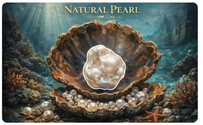 New Series! Natural Pearl Shaped 1g Silver Medal in Card