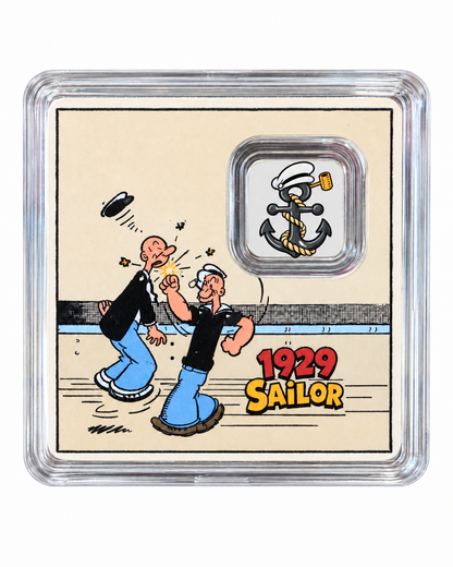 1929 Sailor Colorized 1g Silver Medal in Card