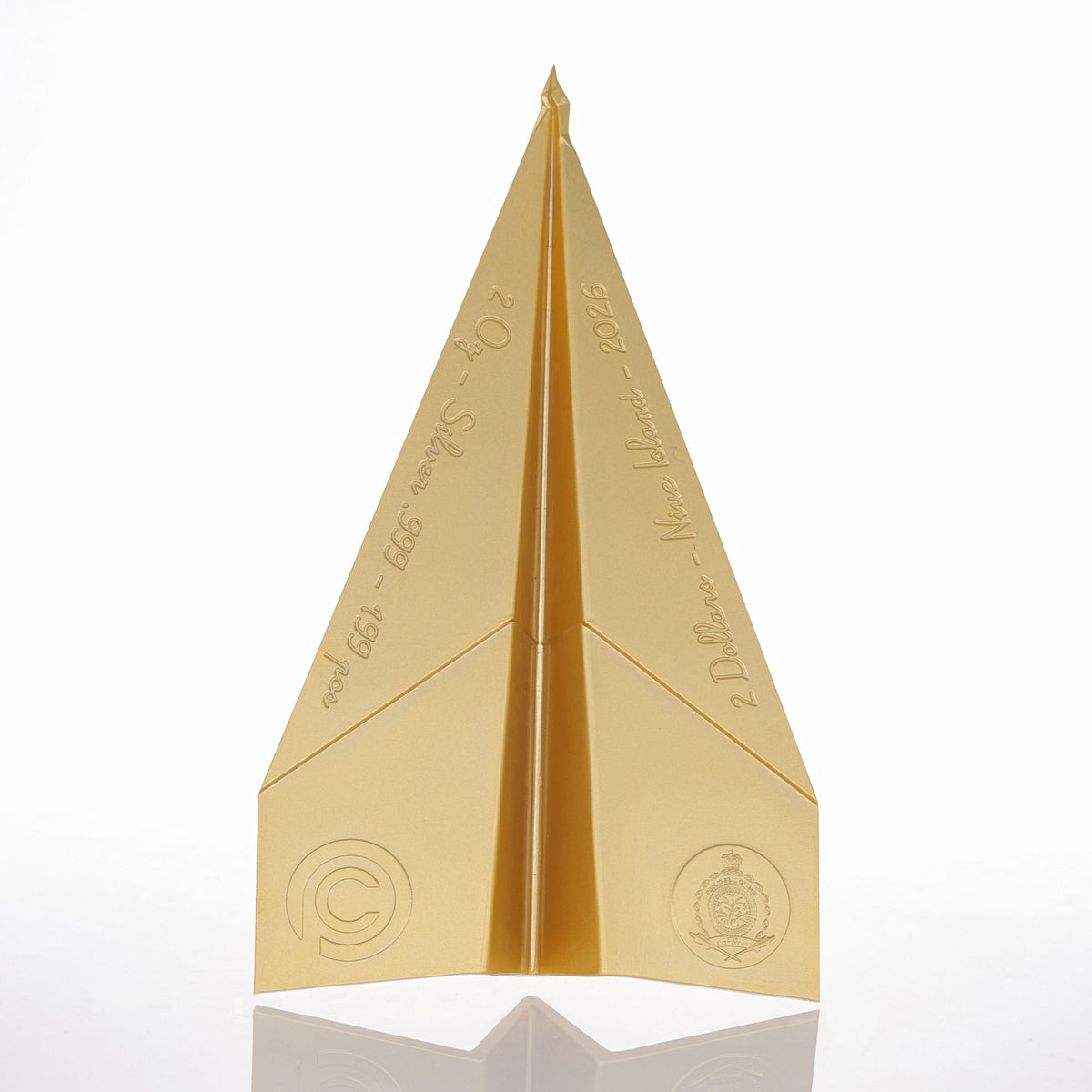 2026 Niue Paper Airplane 3D Gilded 2 oz Silver Coin