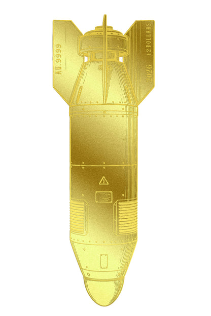 Nuclear Bomb Shaped 1/1000 oz Gold Medal in Card (06/22)