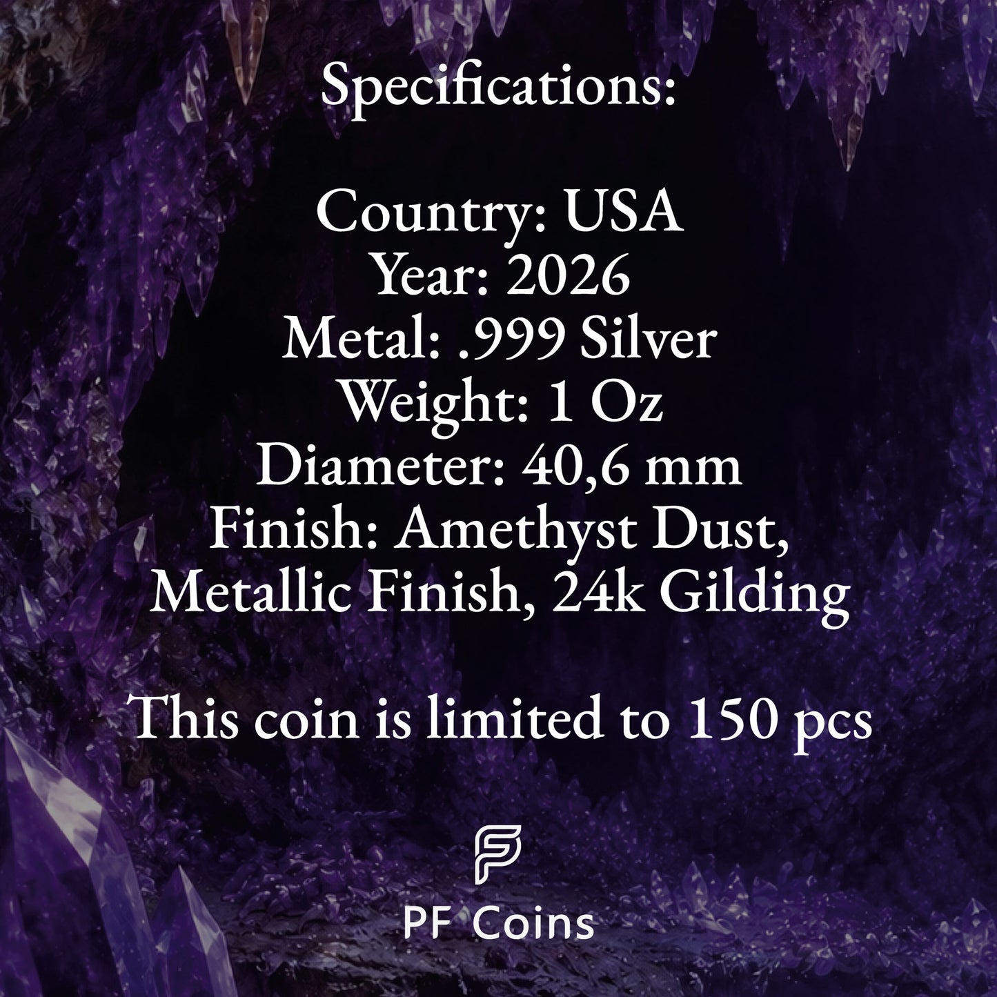 2026 U.S. Eagle Royal Amethyst Edition 1 oz Silver Coin (06/29)