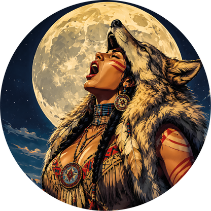The Spirit Howls Colorized 1/2 oz Silver Round by Hayleybug Mint (06/29)
