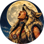 The Spirit Howls Colorized 1/2 oz Silver Round by Hayleybug Mint (06/29)