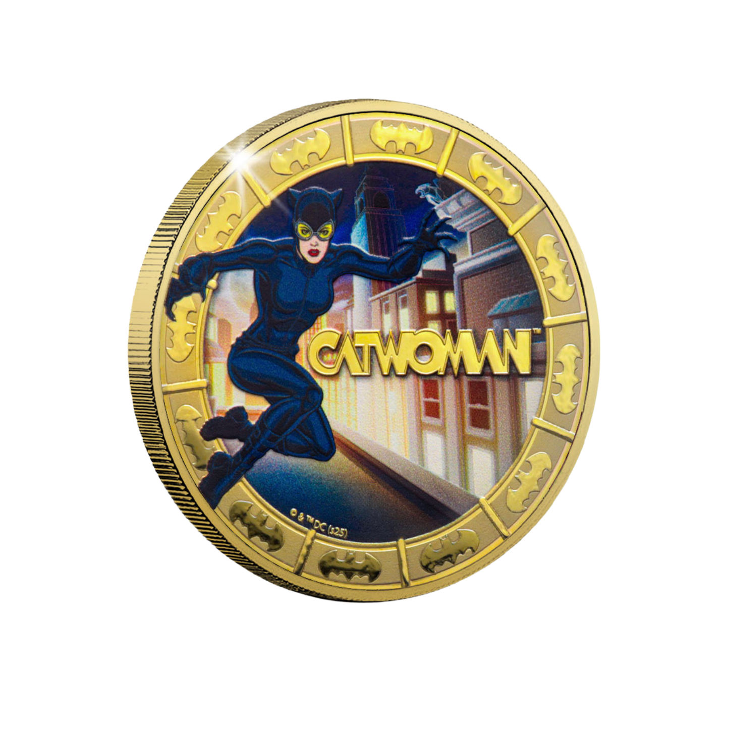2025 Solomon Islands DC Catwoman Gold Plated 27.5g CN Coin in Card (07/13)