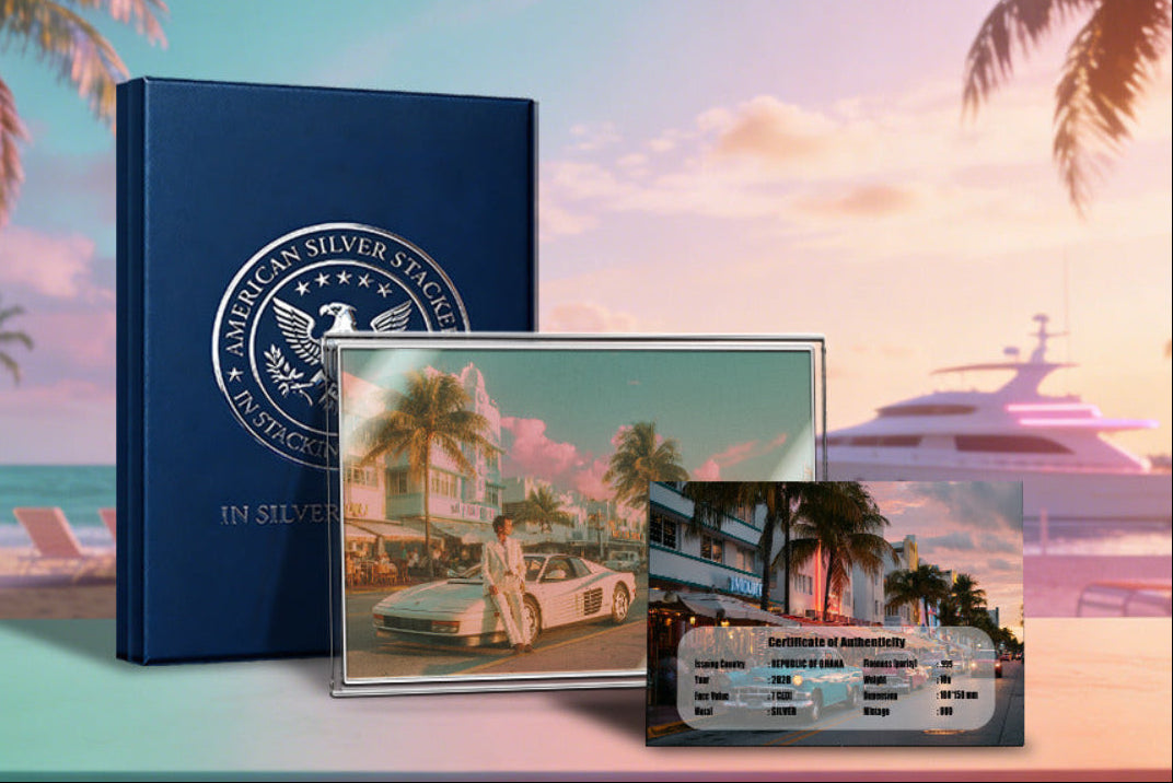2026 Ghana Miami Colorized 10g Silver Foil (08/10)