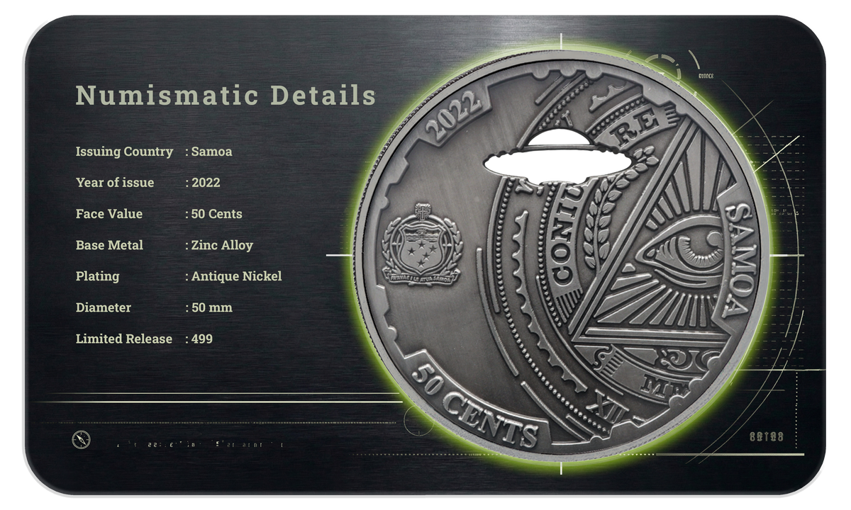 2022 Samoa Conspiracy Collection - Area 51 Cut-Out CN Coin in Card