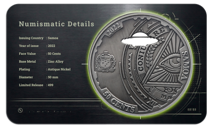 2022 Samoa Conspiracy Collection - Area 51 Cut-Out CN Coin in Card