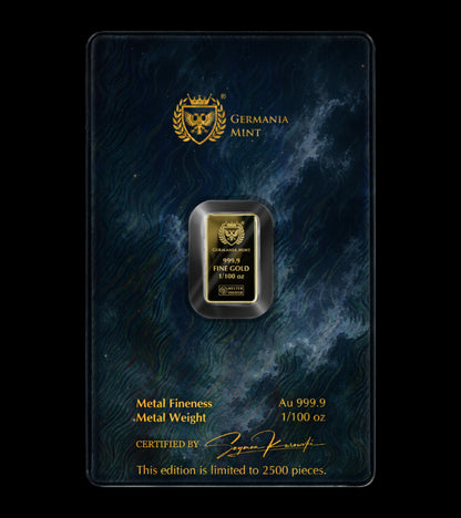 2026 Germania Mint Halloween 2026 1/100 oz Gold Bar in Card