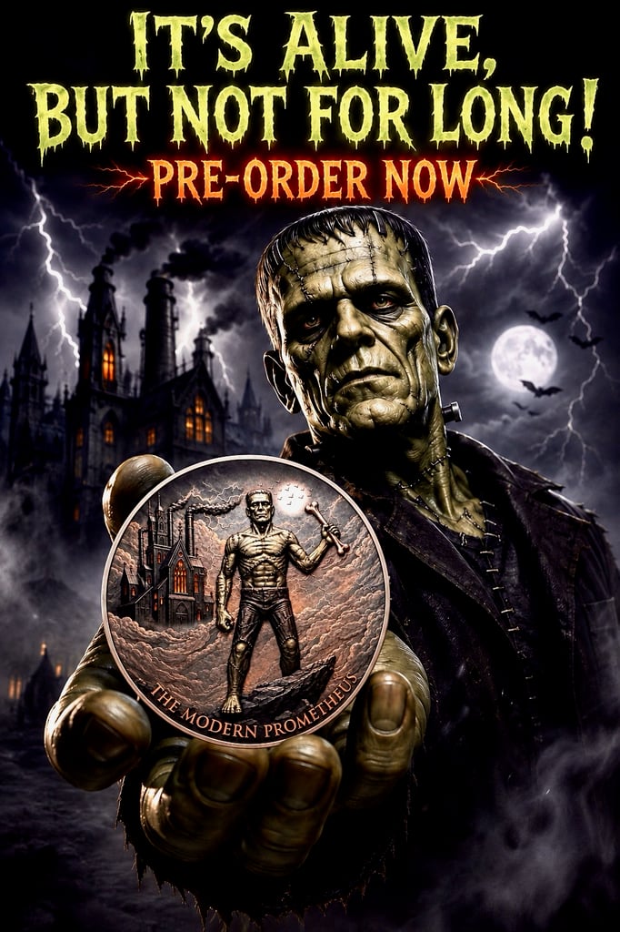 Titans of Terror - Frankie Colorized 1 oz Copper Round