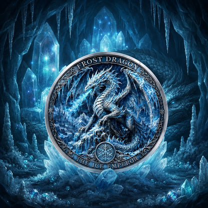 Frost Dragon The Ice Emperor Colorized 1 Kilo Copper Medal (07/22)