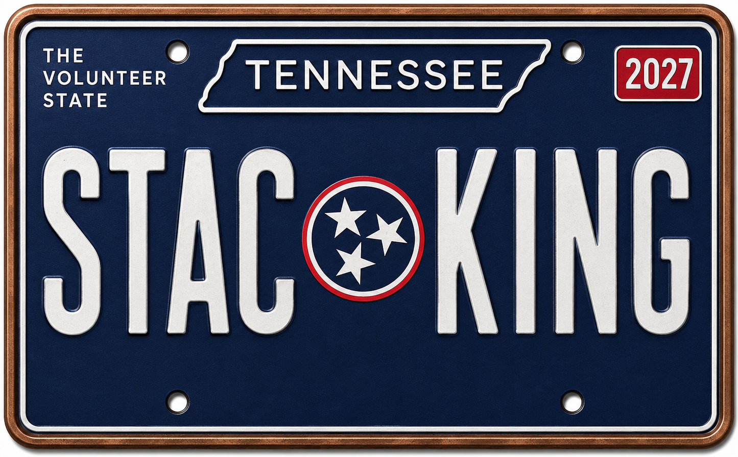 2027 Stacking Across America North Carolina License Plate