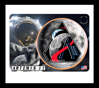 In Stock! Artemis II Colorized 1 oz Copper Round in Card