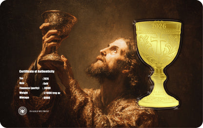 Holy Grail Shaped 1/1000 oz Gold Medal in Card (07/01)
