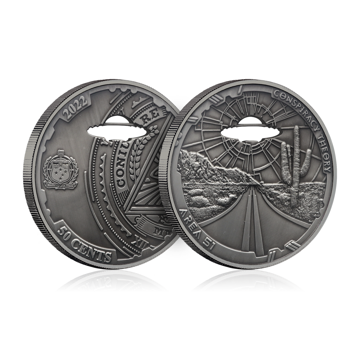 2022 Samoa Conspiracy Collection - Area 51 Cut-Out CN Coin in Card