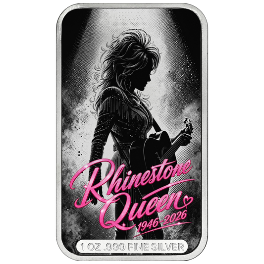 Rhinestone Queen Colorized 1 oz Silver Bar