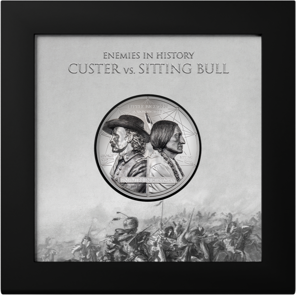 2026 Mongolia Enemies in History - Custer vs Sitting Bull 2 oz Silver Coin