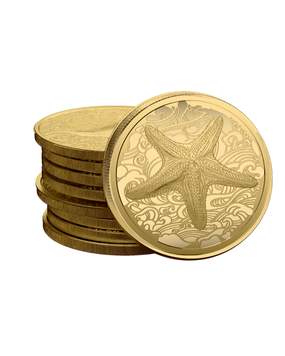 2026 Pitcairn Islands Ocean Wonders Starfish 0.5g Gold Coin (08/07)