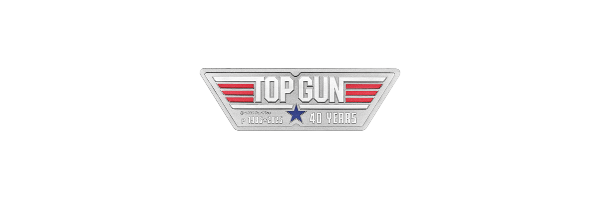 In Stock! 2026 Tuvalu Top Gun 40th Ann. Shaped 1 oz Silver Coin