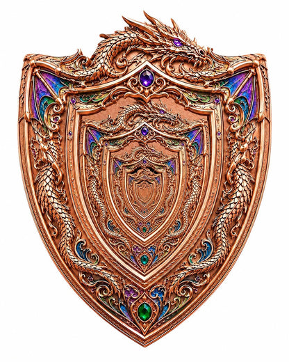 Dragon Shield of Infinity Shaped 3 oz Copper Medal (06/22)