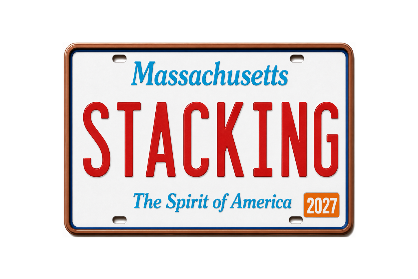 2027 Stacking Across America License Plate MICHIGAN Colorized 1 oz Copper Bar (Series 2)