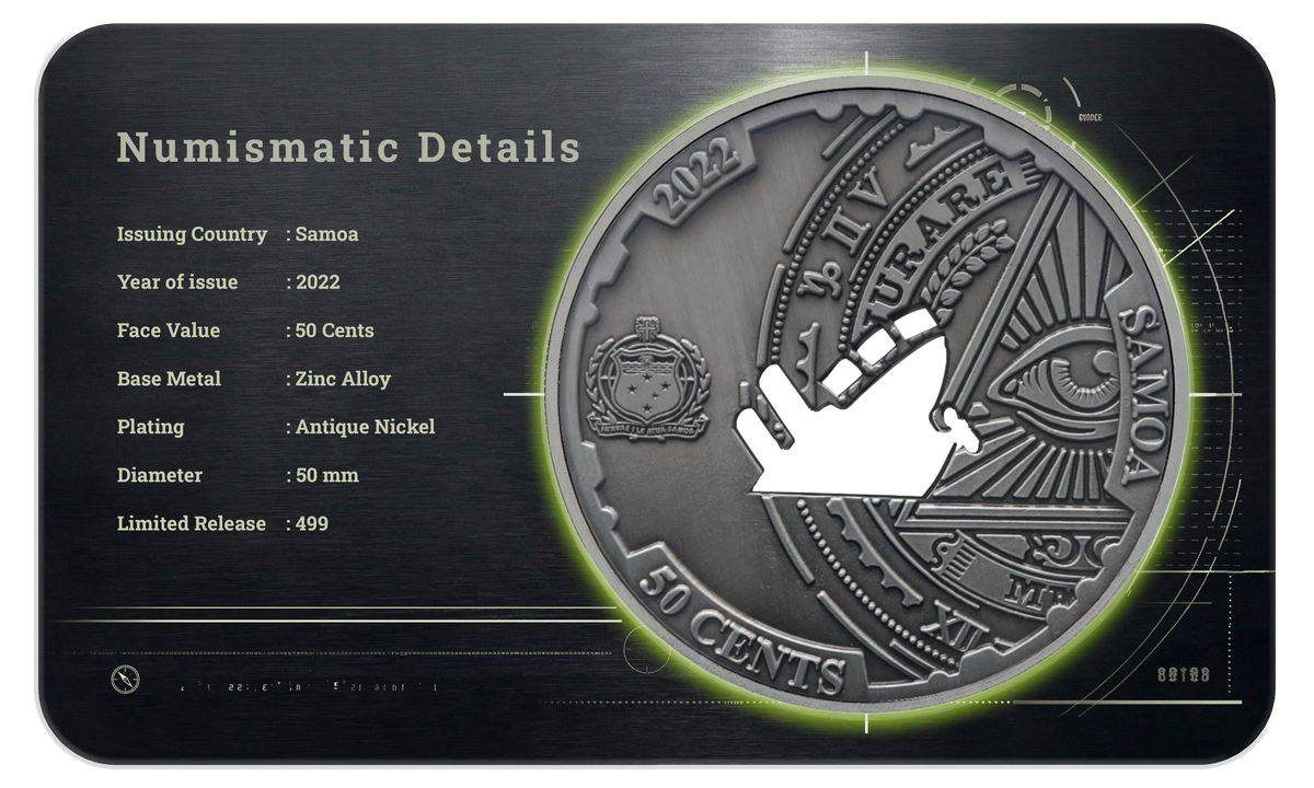 2022 Samoa Conspiracy Collection - Bermuda Triangle Cut-Out CN Coin in Card