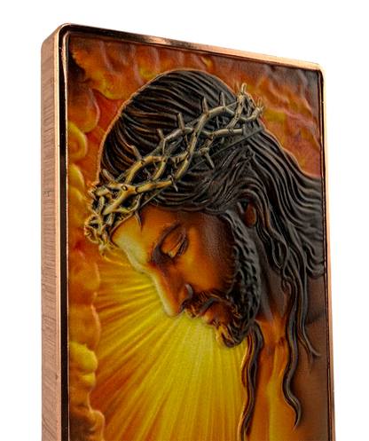 Jesus - He is Risen Colorized 5 oz Copper Bar (06/24)