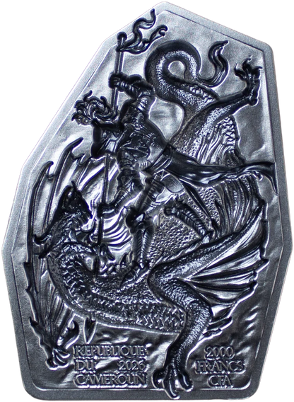 Estimate: 2026 Cameroon St. George & the Dragon Stacker 2 oz Silver Coin