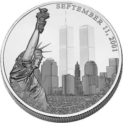 2026 Fiji September 11, 2001 We Will Never Forget Proof 1 oz Silver Coin (07/10)