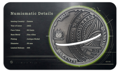 2022 Samoa Conspiracy Collection - Flat Earth Cut-Out CN Coin in Card