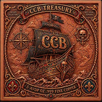 Día De Los Muertos Cyber Skull 2 Piece Design 7.5 AVDP oz .999 Fine Copper Collectible Bar