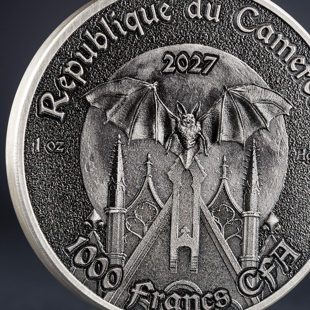 2027 Cameroon Creatures of Nocturne - The Bat 1 oz Silver Coin