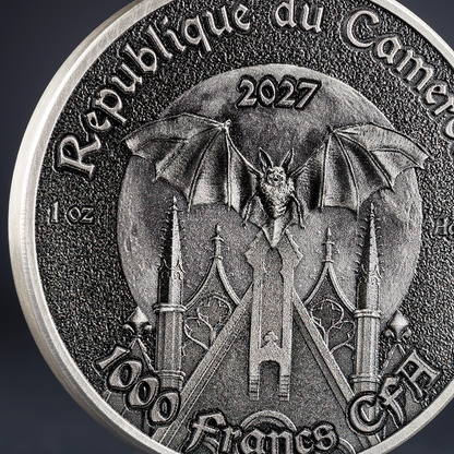 2027 Cameroon Creatures of Nocturne - The Bat 1 oz Silver Coin