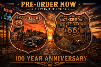 New Series! 100 Year Anniv. Route 66 CADILLAC RANCH 1 oz Copper
