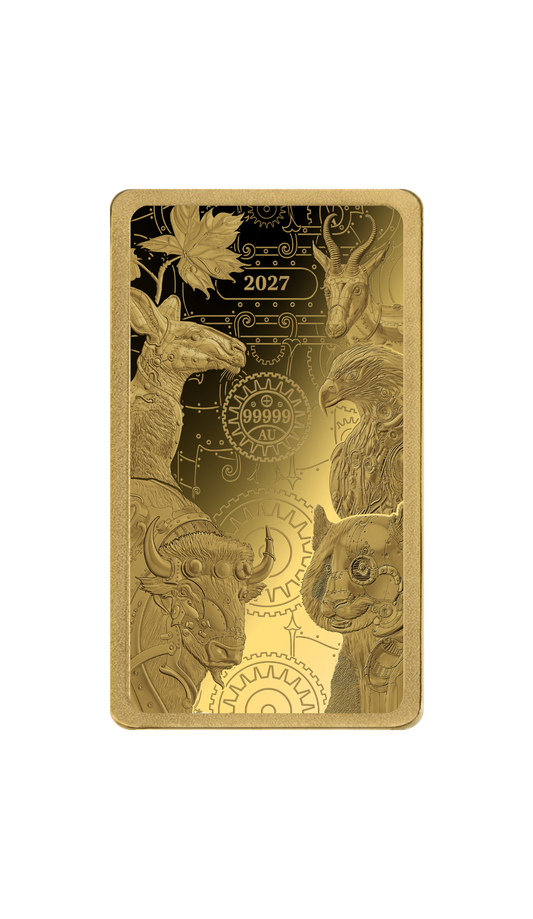 2027 Solomon Islands WPB Steampunk Completer 1g Gold Coin - Capsule