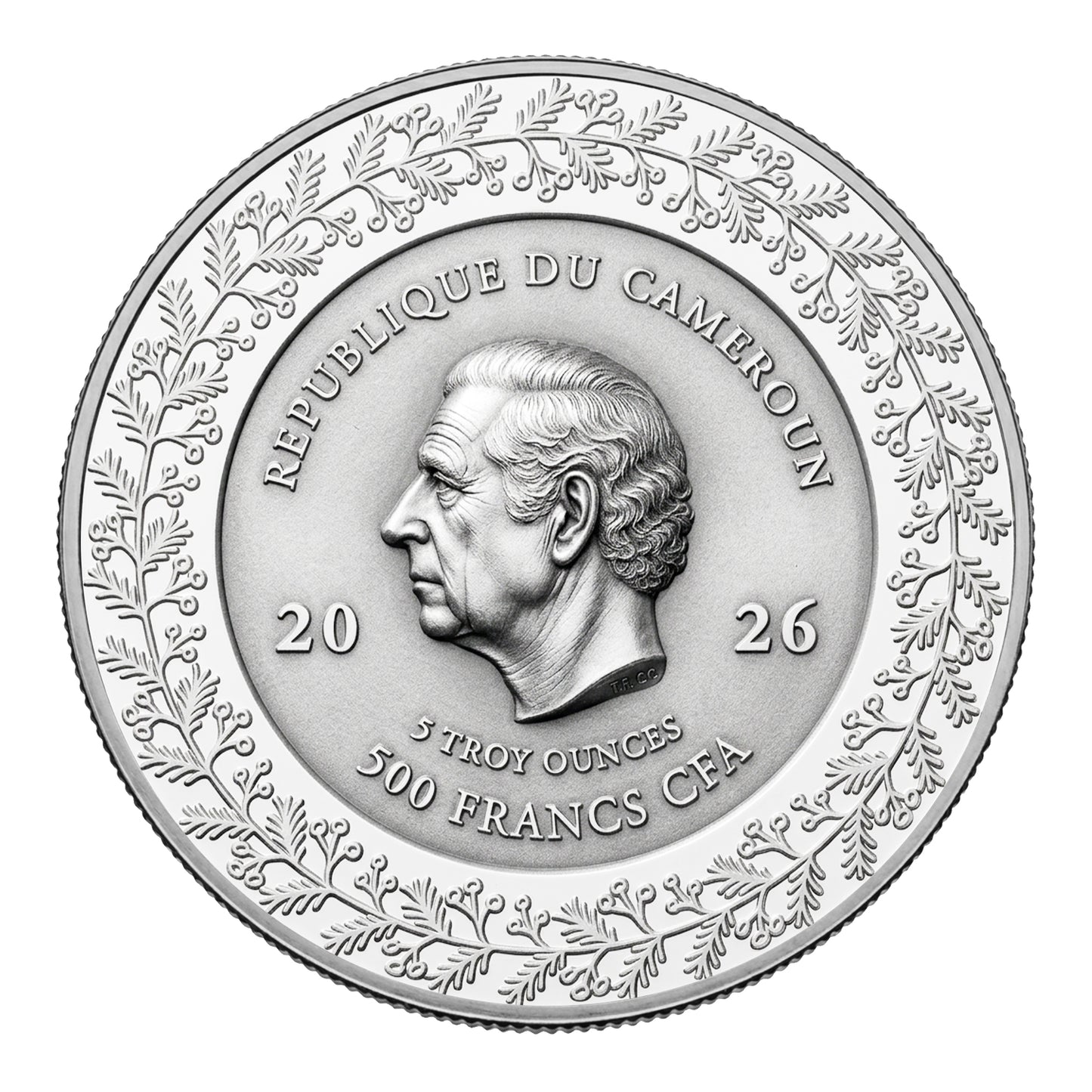 2026 Cameroon Nativity 5 oz White Brass Coin (06/19)