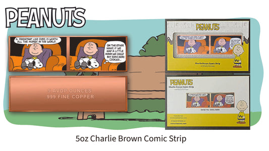 Peanuts Charlie Brown Comic Strip Colorized 5 oz Copper Bar (06/19)