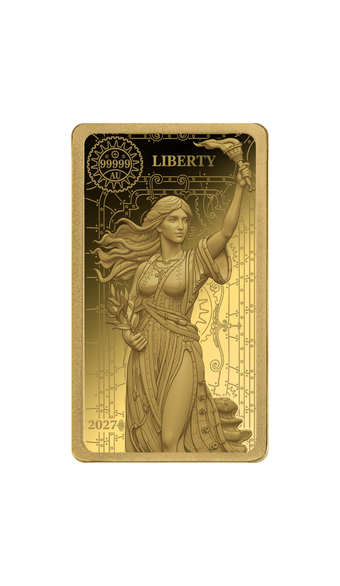 2027 Solomon Islands WPB Steampunk Liberty 1/200 oz Gold Coin - Capsule