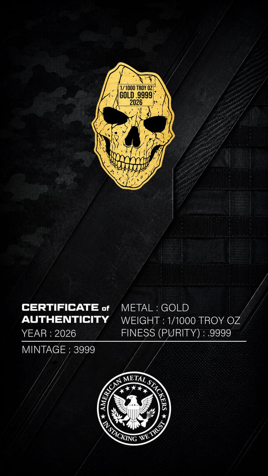 2026 Black Ops Reaper Shaped 1/1000 oz Gold in Card (07/14)