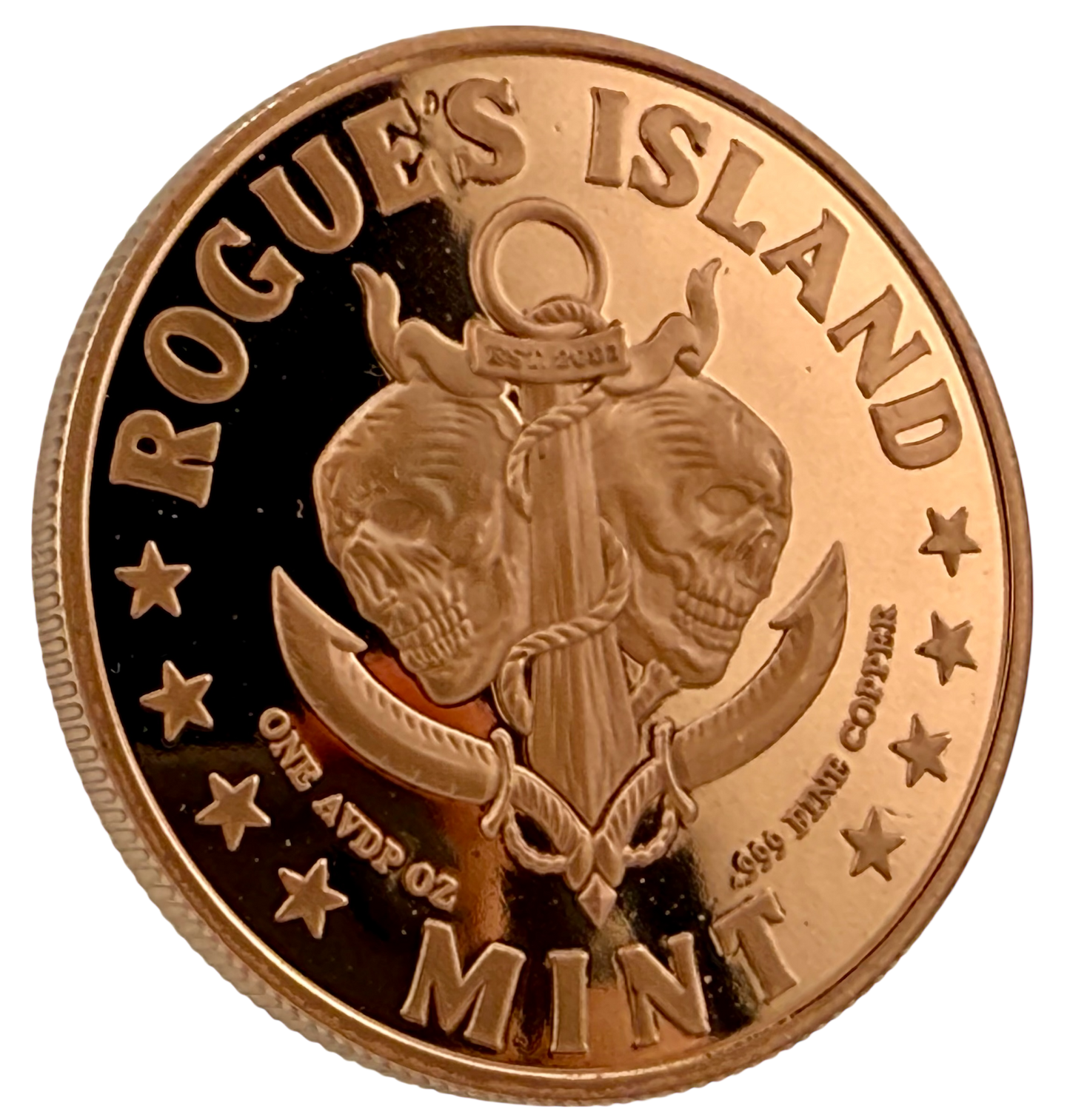 Steampunk Memento Mori HR Colorized 1 oz Copper Round (08/14)