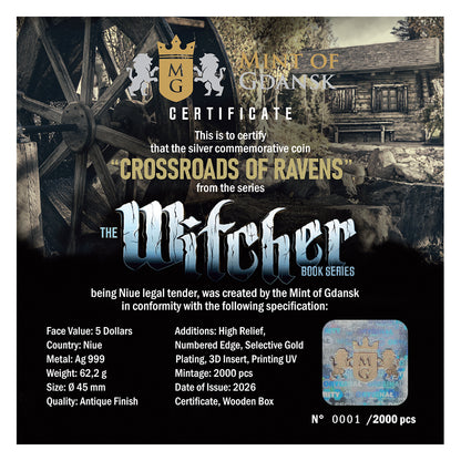 2026 Niue The Witcher - Crossroads of Ravens 2 oz Silver Coin