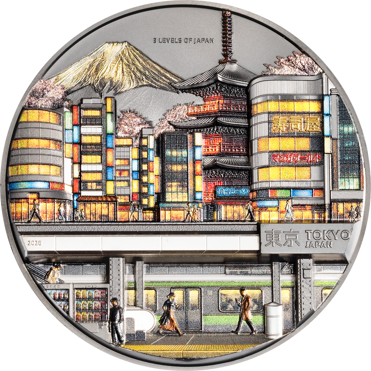 2026 Cook Islands 3 Levels of Japan 2 oz Silver Coin