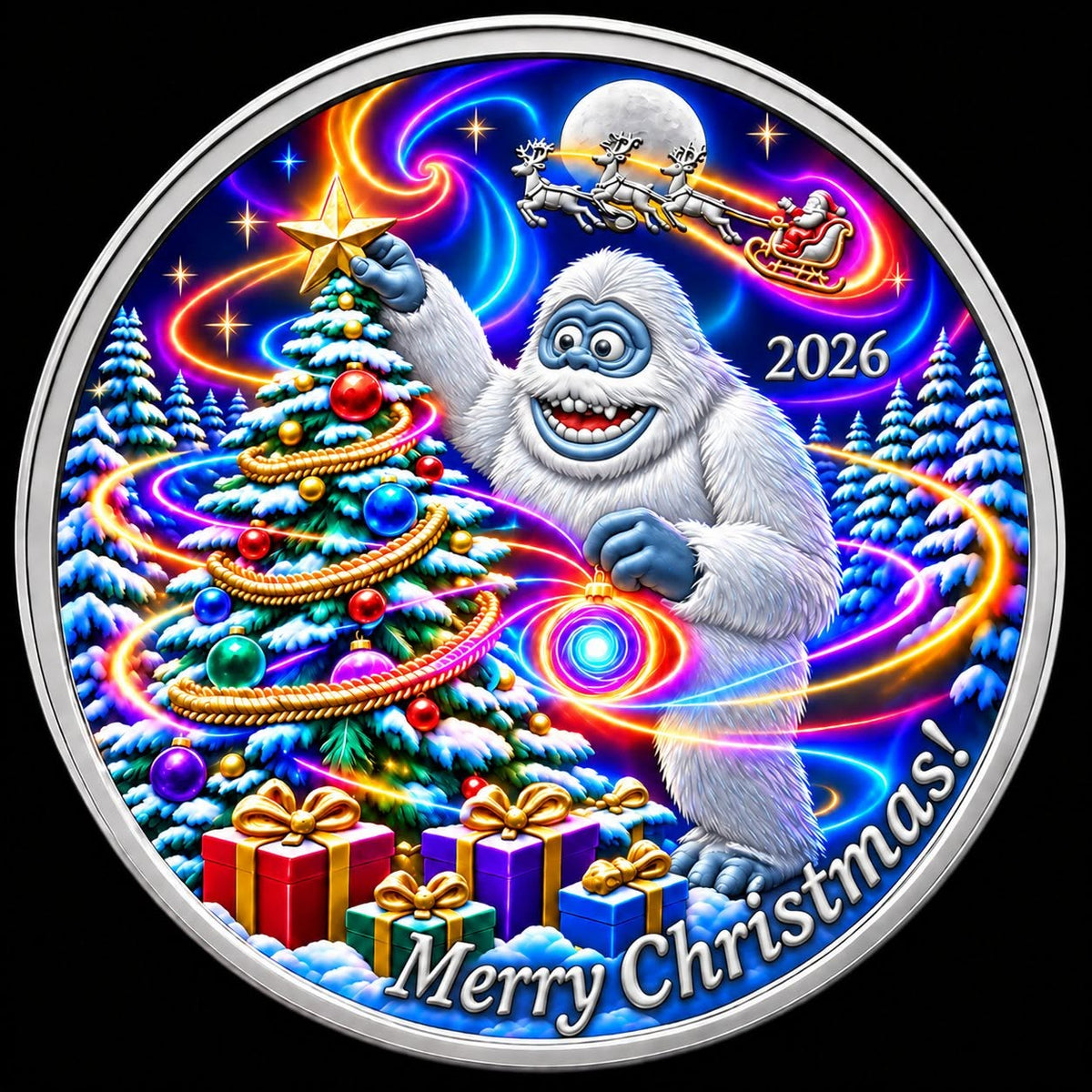 2026 Abominable Snowman's Cosmic Christmas Edition 1 oz Silver Round