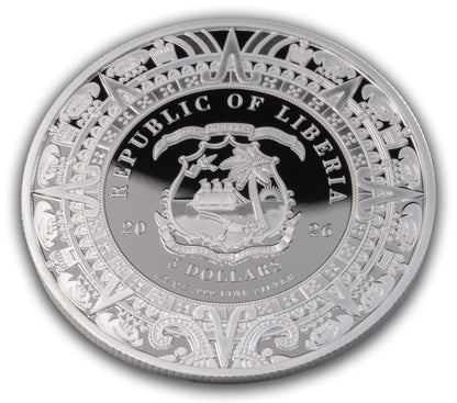 2026 Liberia Aztec Heritage Mictlantecutli 1/2 oz Silver Coin
