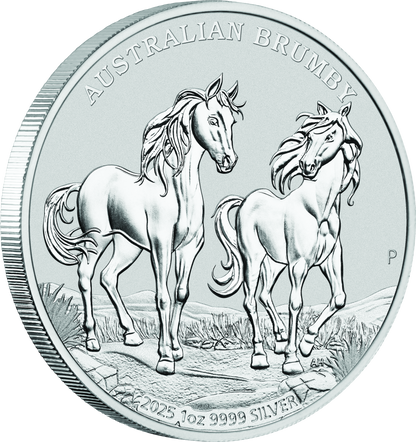 In Stock! 2025 Australia Brumby Horse BU 1 oz Silver Coin (08/01) - Options: Original Mint Packaging